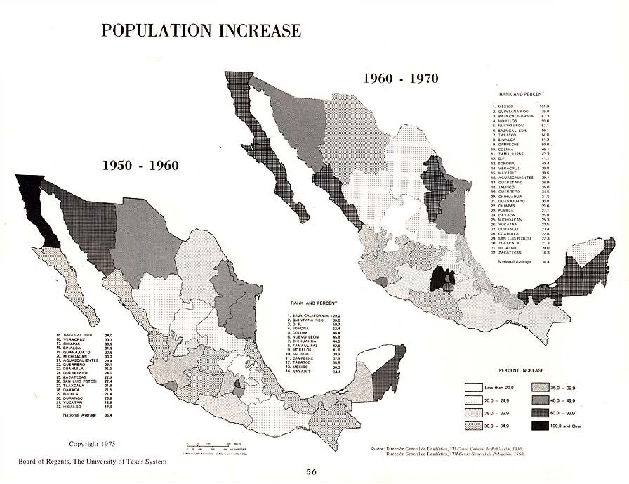 Population Increase in Mexico 19501960, 19601970 Full size