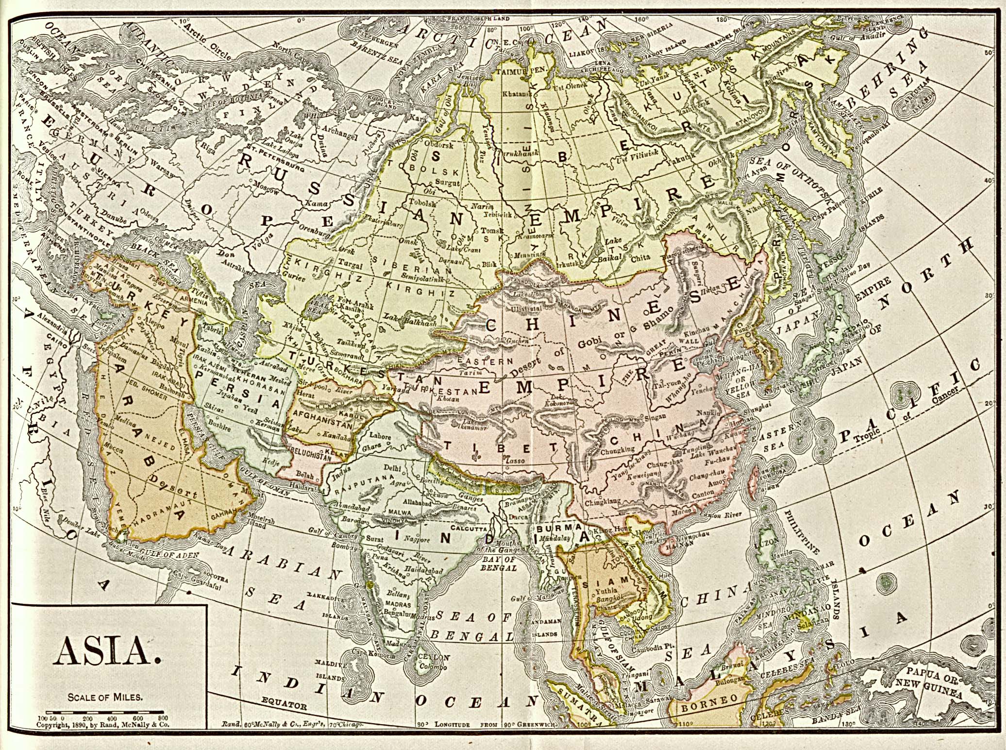 world map asia