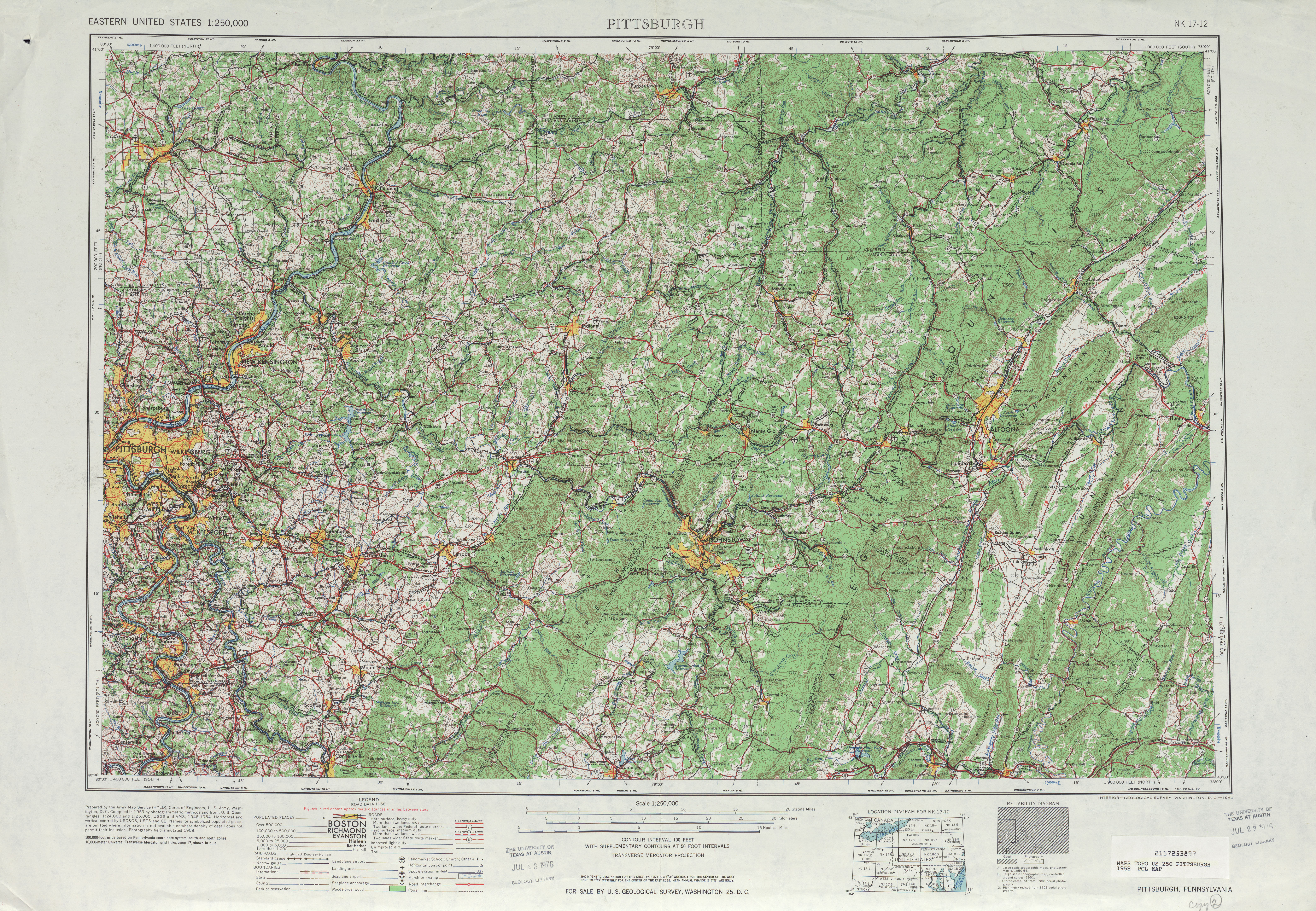 pittsburgh topographic map sheet united states 1958 full size pittsburgh green sheet