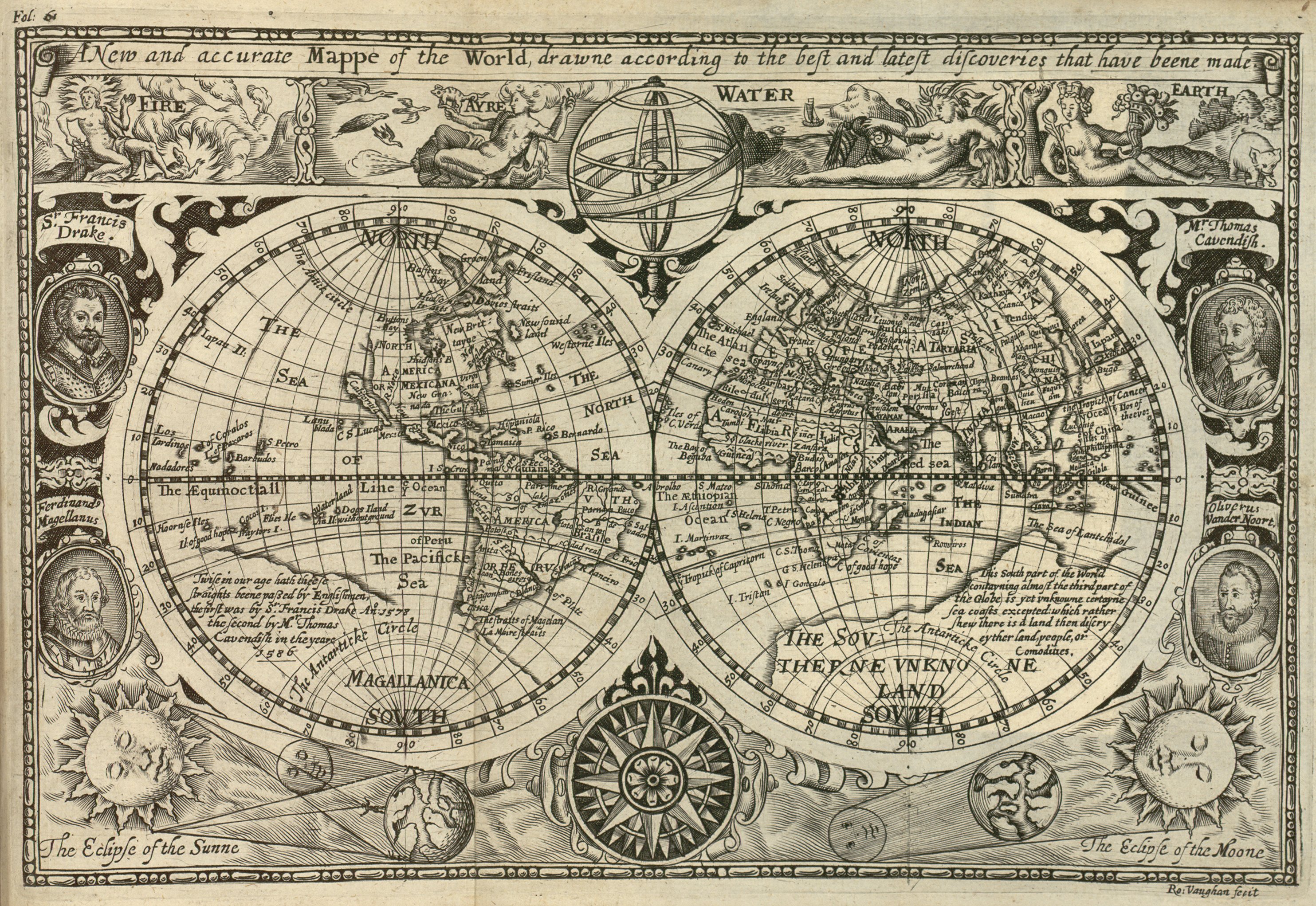 Historic map of the world 1628