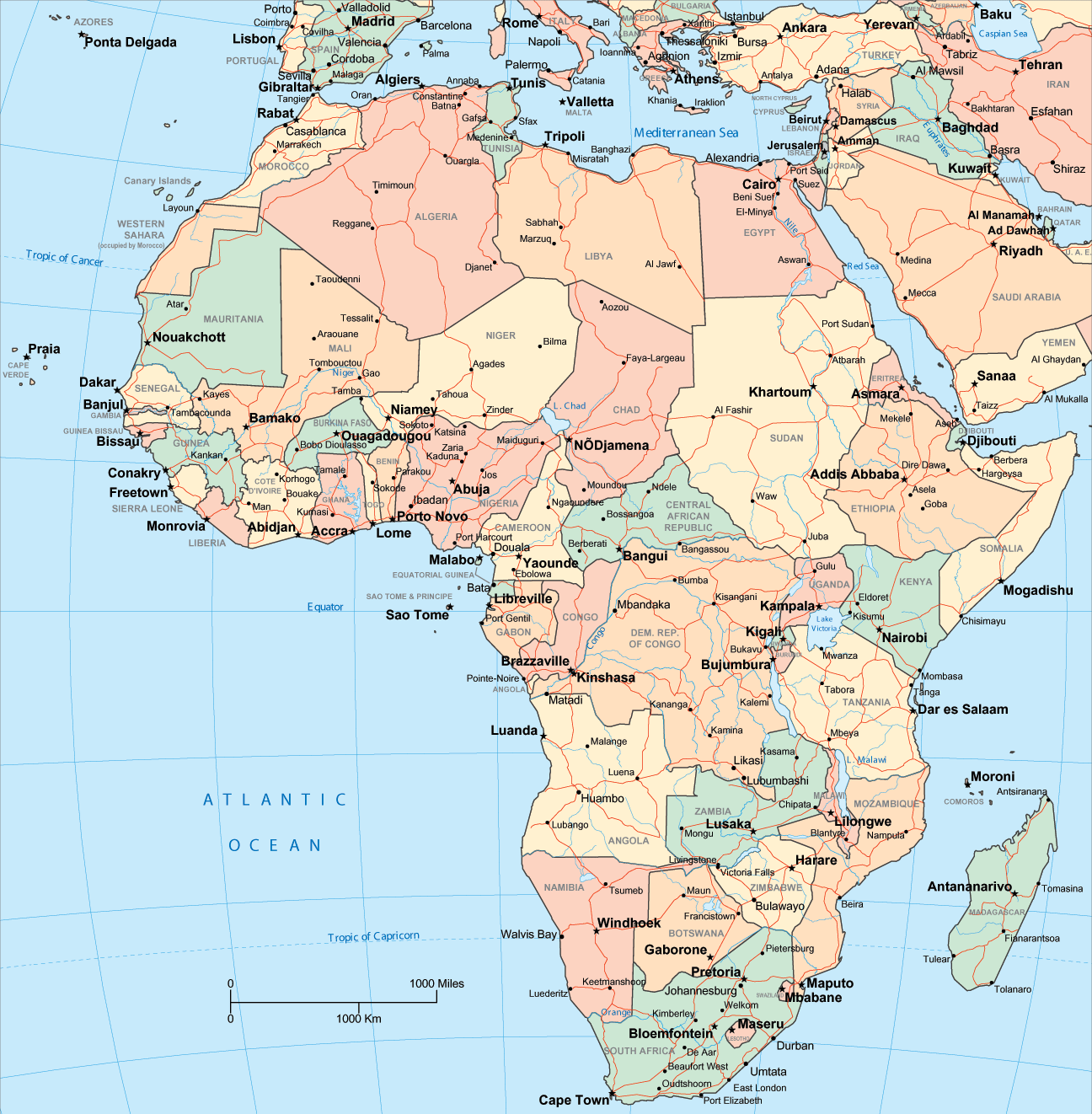 Mapa Politico De África Tamaño Completo 9912