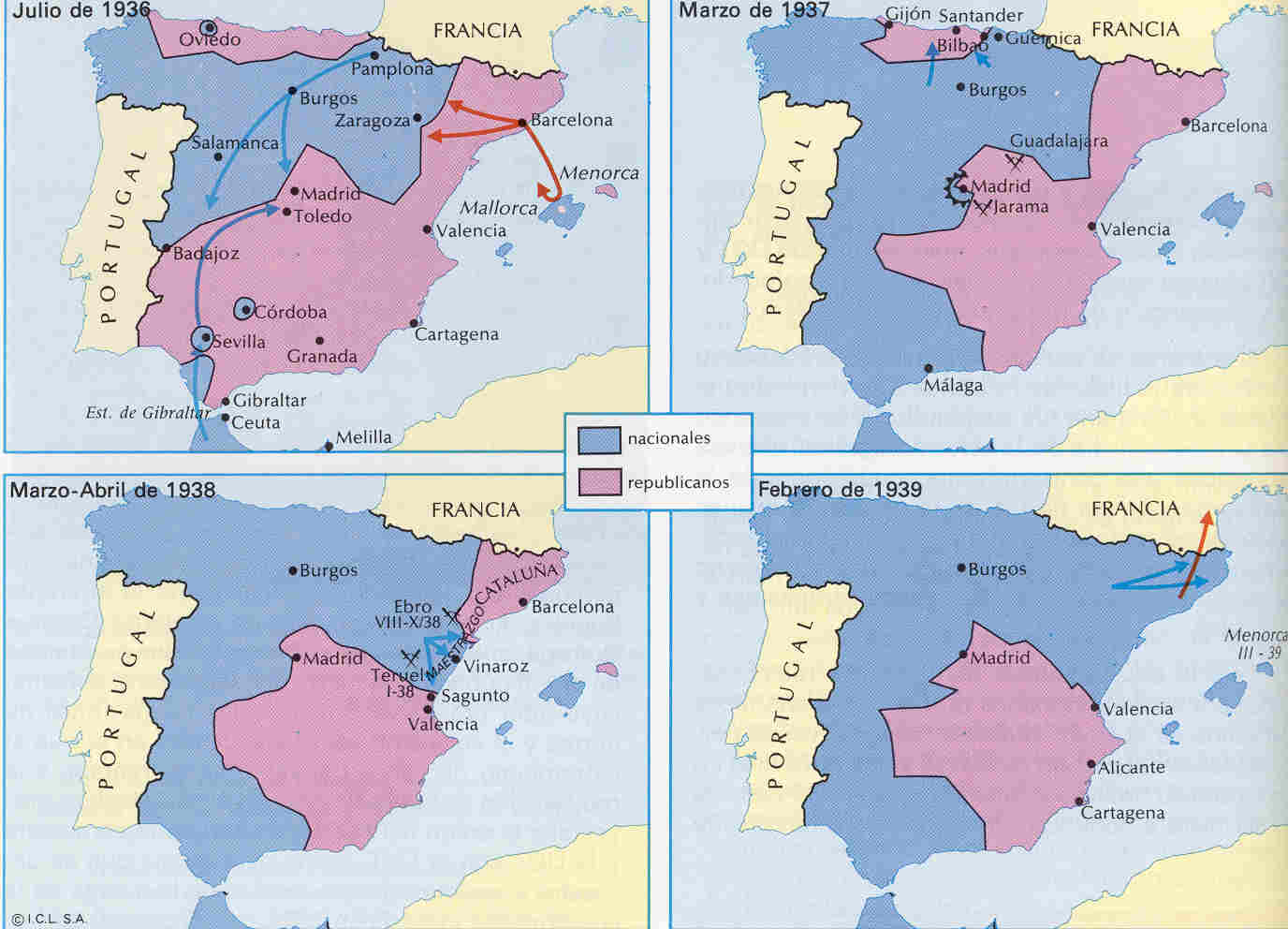 Evolución de la Guerra Civil Española 1936-1939