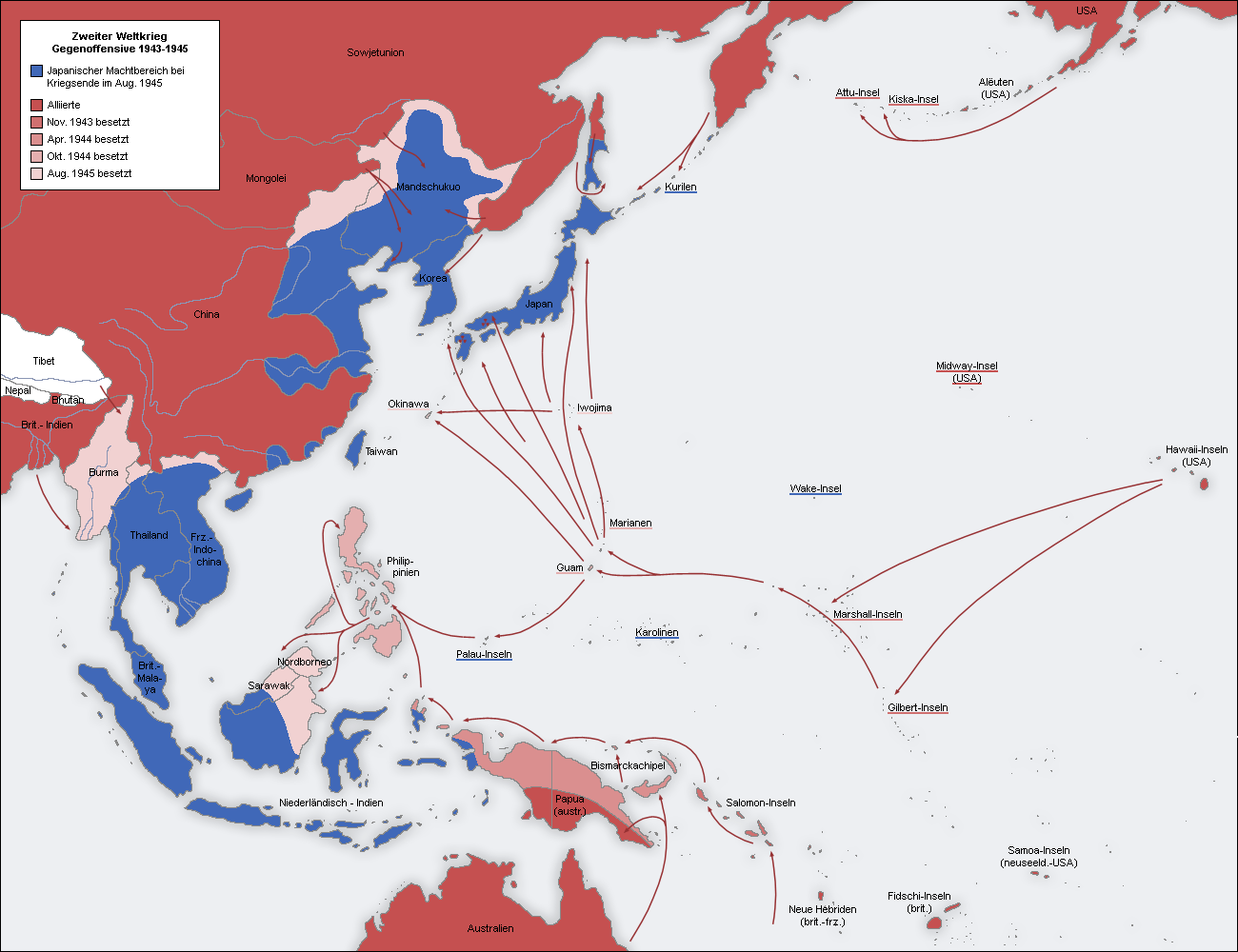 World War II Pacific Theater 1942 1945 Full Size