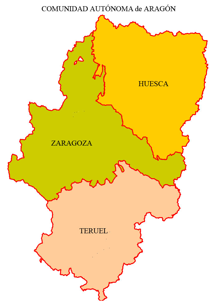 Resultado de imagen de mapa politico aragon