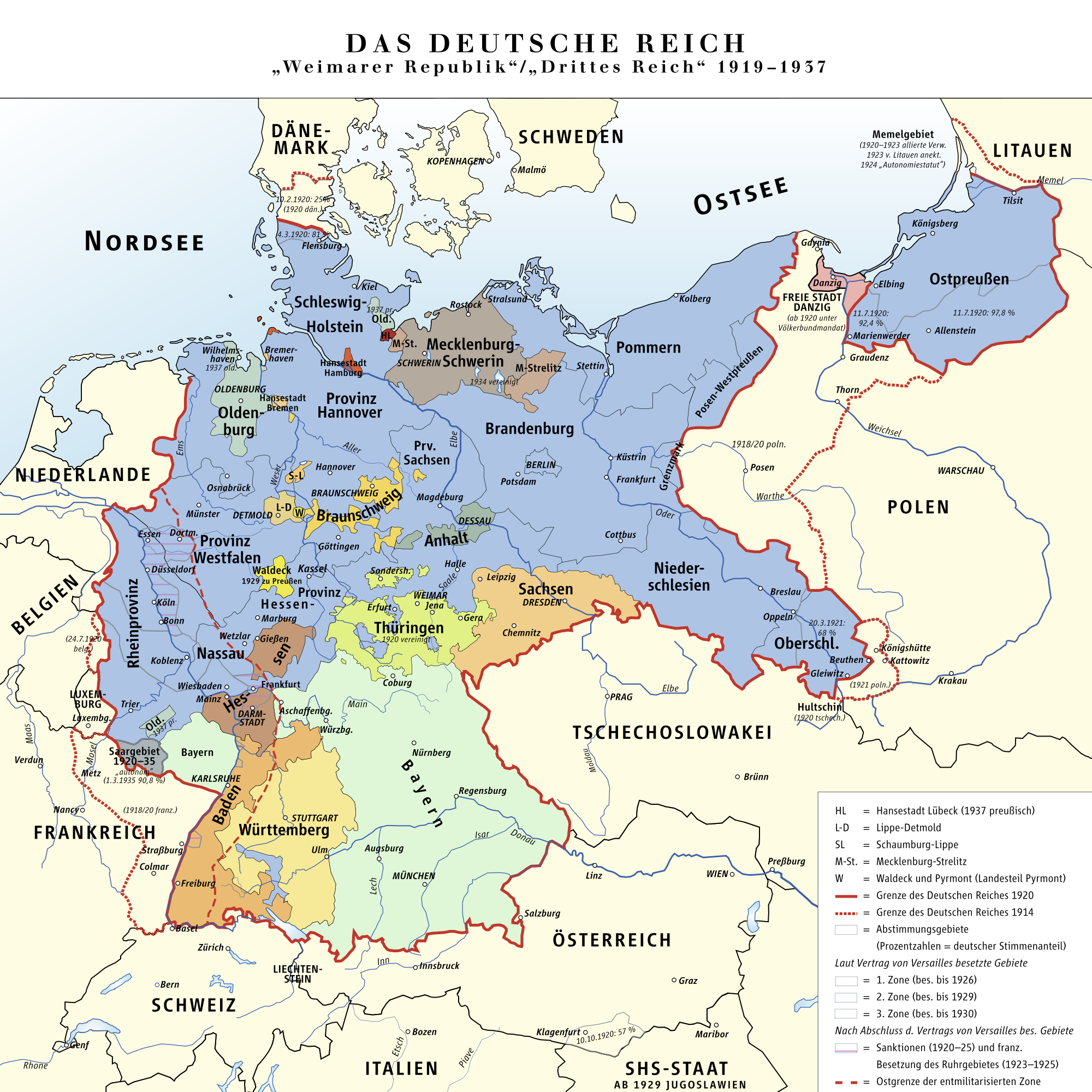Resultado de imagen de Mapa de la República de Weimar: