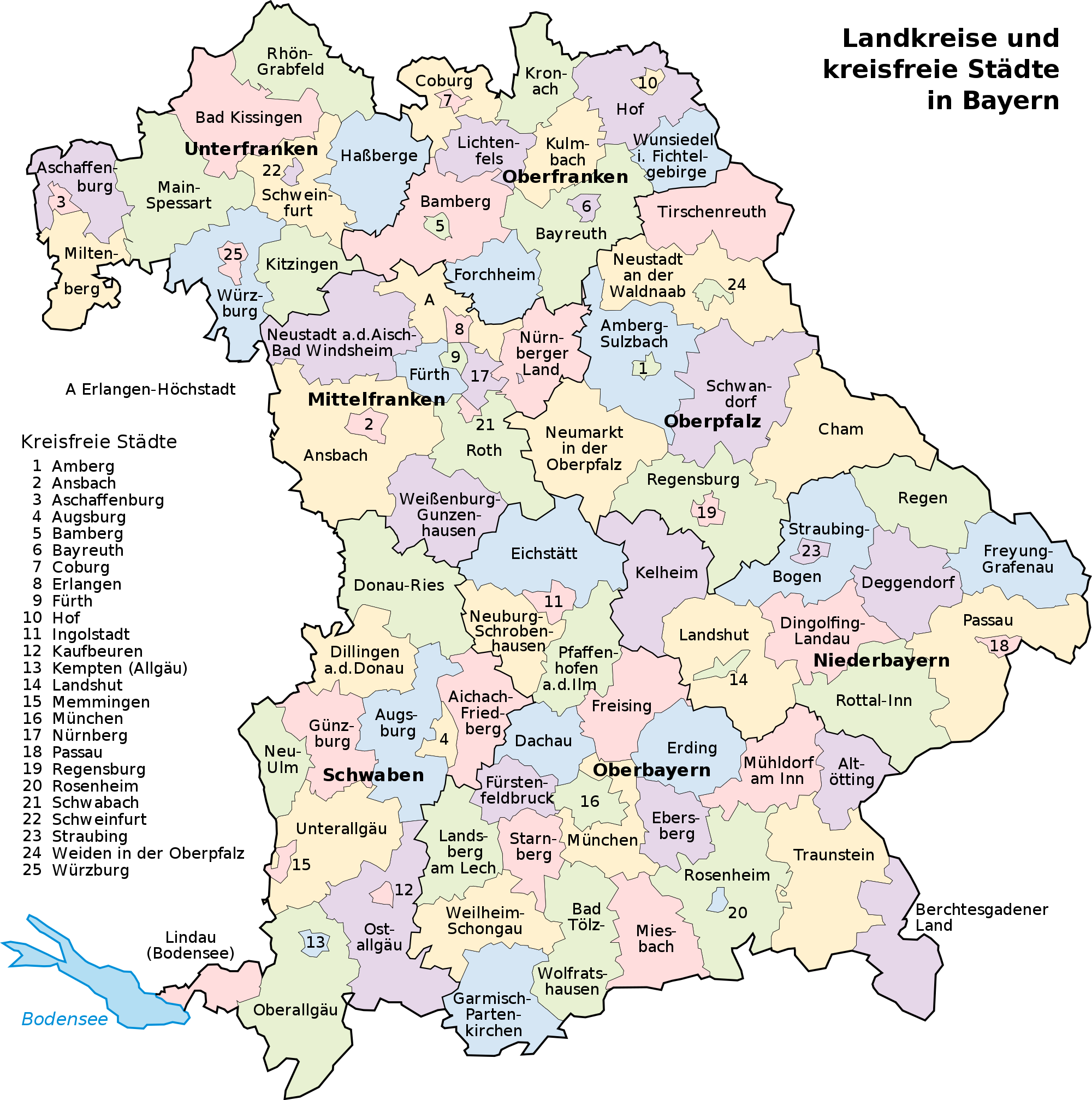 Map of Bavaria 2008 - Full size