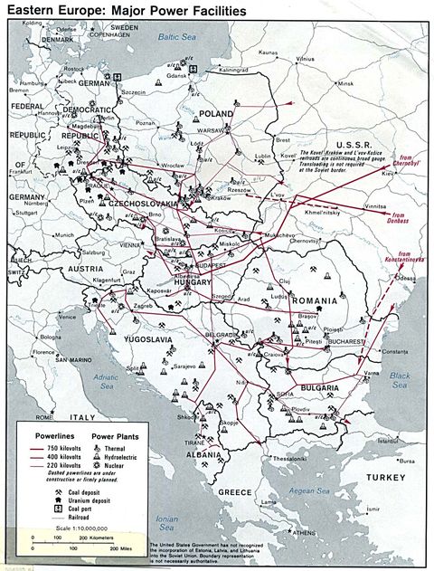 eastern europe major power facilities 1980