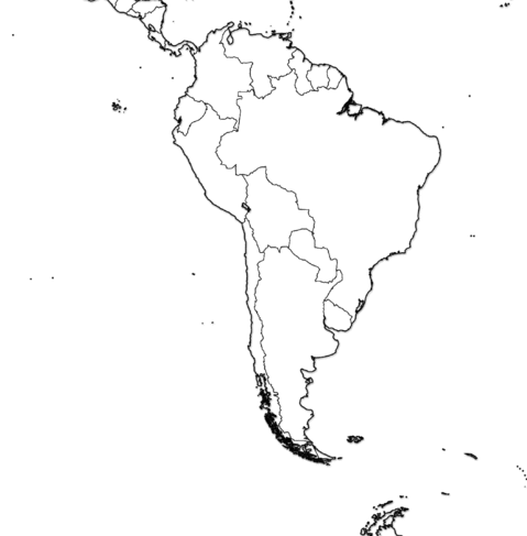 south america outline map