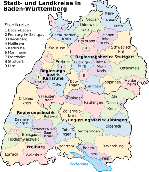 Baden-Württemberg map