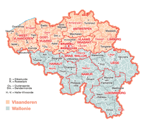 belgium its districts and major cities 2006