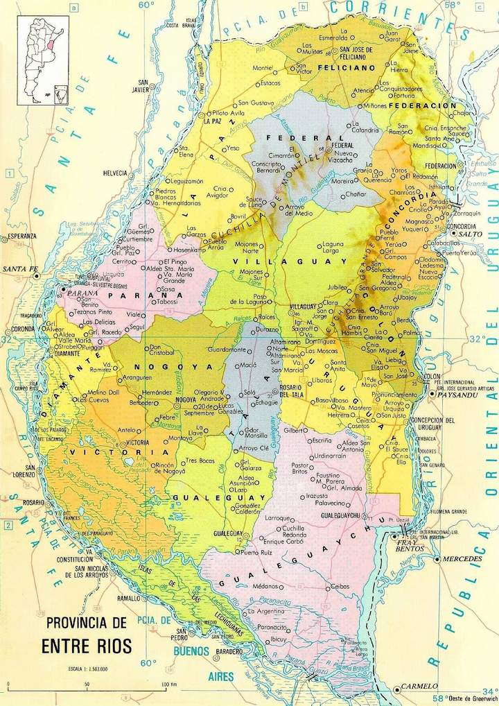 Entre Ríos Province Map, Argentina