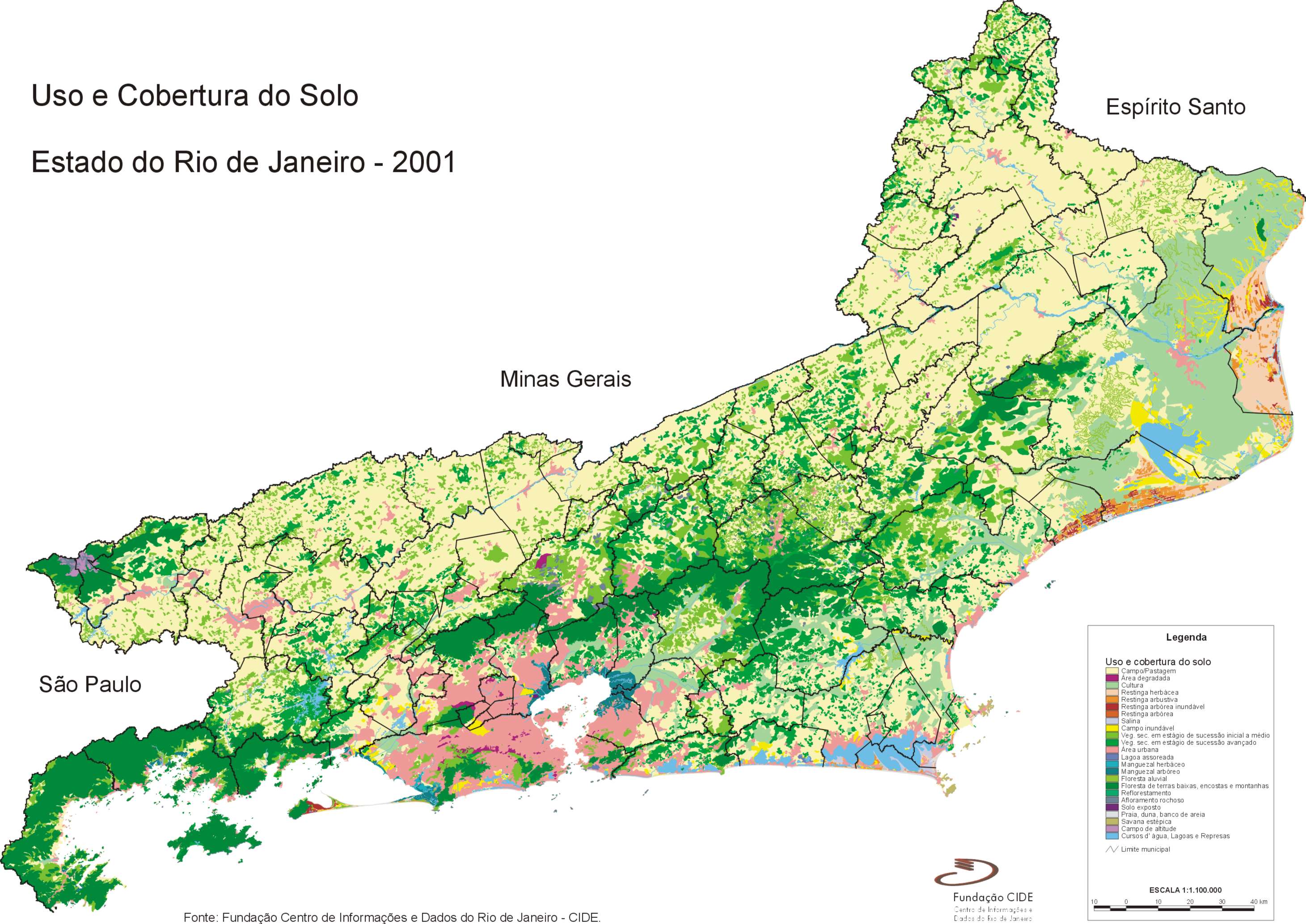 Rio de Janeiro State's Land Use and Ground Cover Map, Brazil