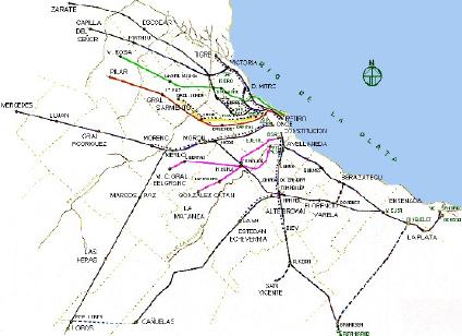 Mapa de la Red Ferroviaria Metropolitana de Buenos Aires, Argentina Mapa de la Red Ferroviaria Metropolitana de Buenos Aires, Argentina