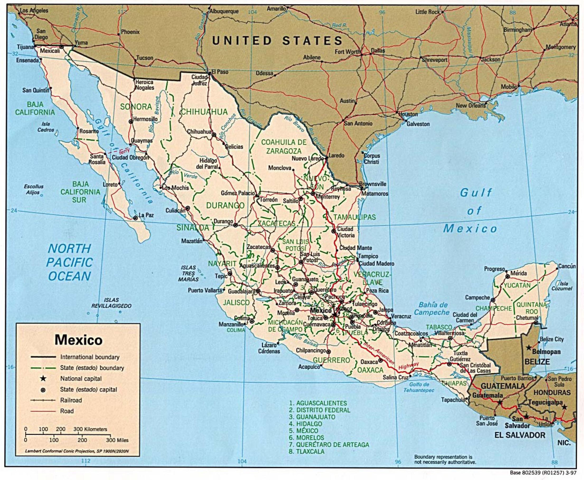 Mapa De Mexico Mapa Detalhado Politico Novo Estados Individuais Images