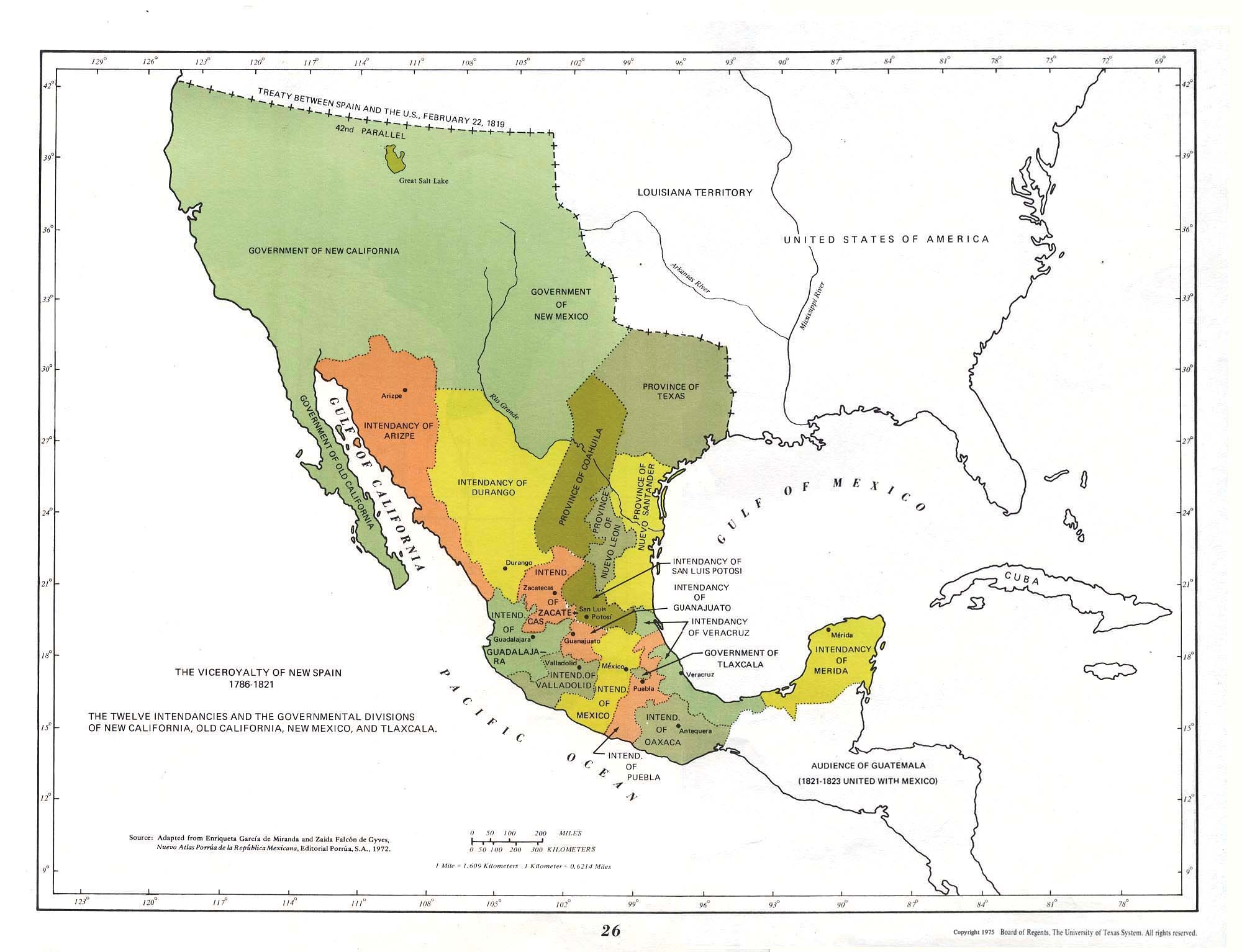 El Virreinato De La Nueva España Ahora México 1786 1821 Tamaño