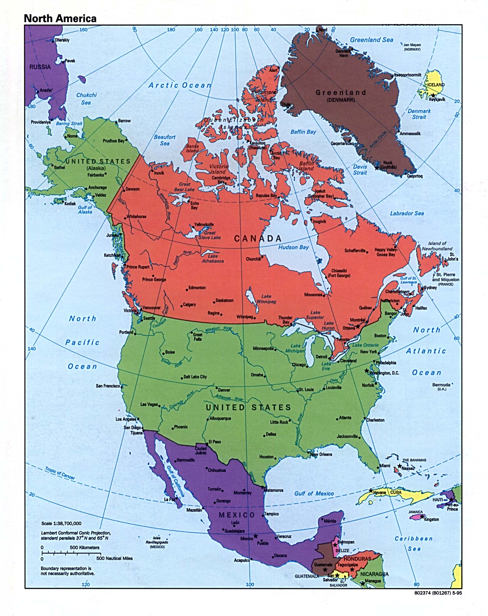 North America Political Map - Full size | Gifex