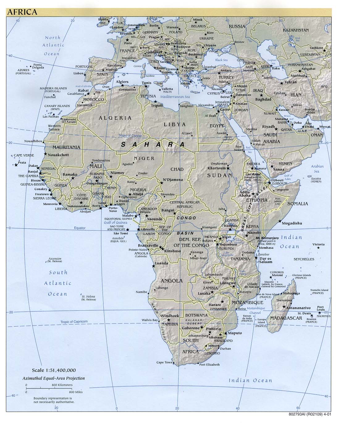 Africa Physical Map Full Size Gifex