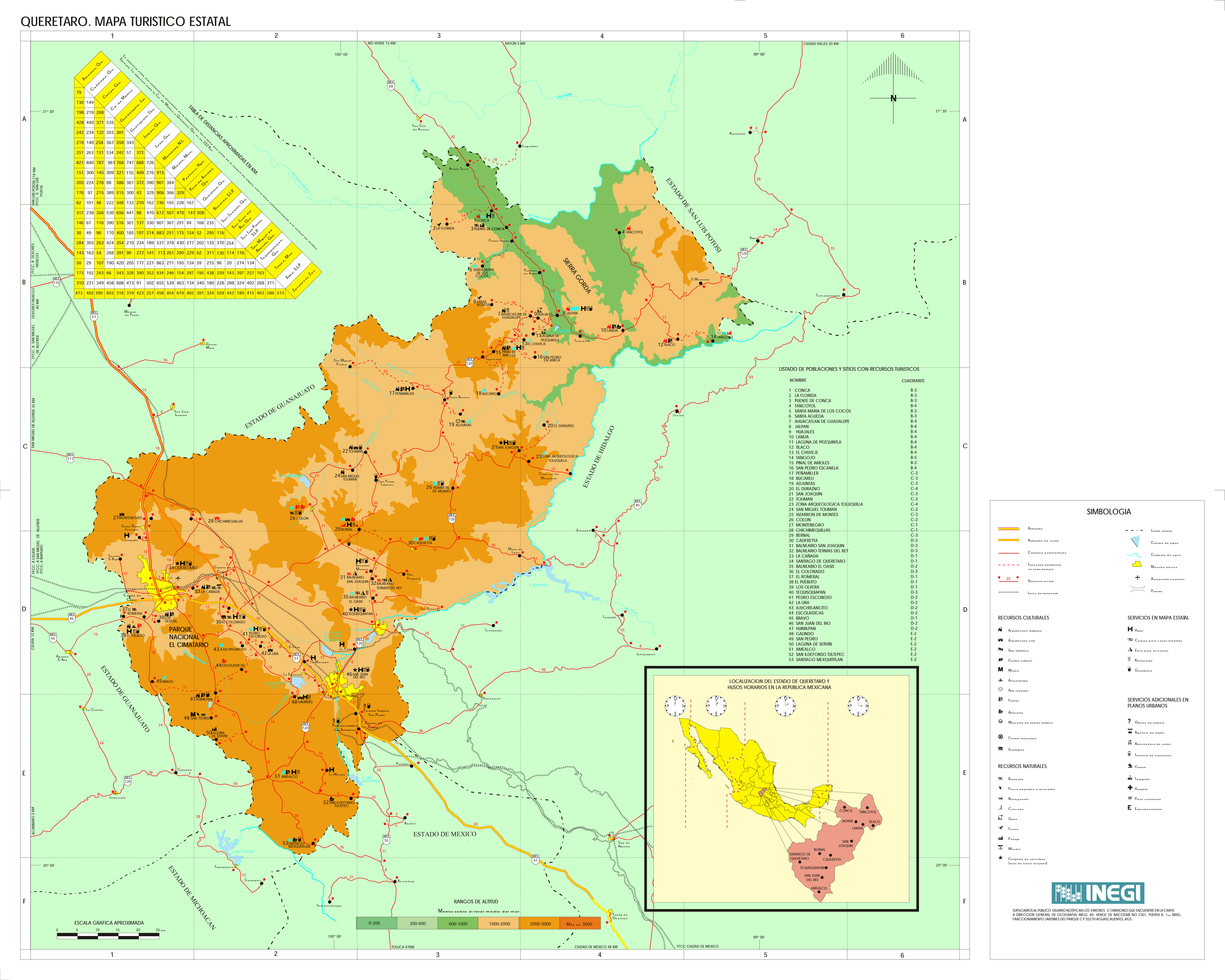 Mapa de Querétaro Tamaño completo Gifex