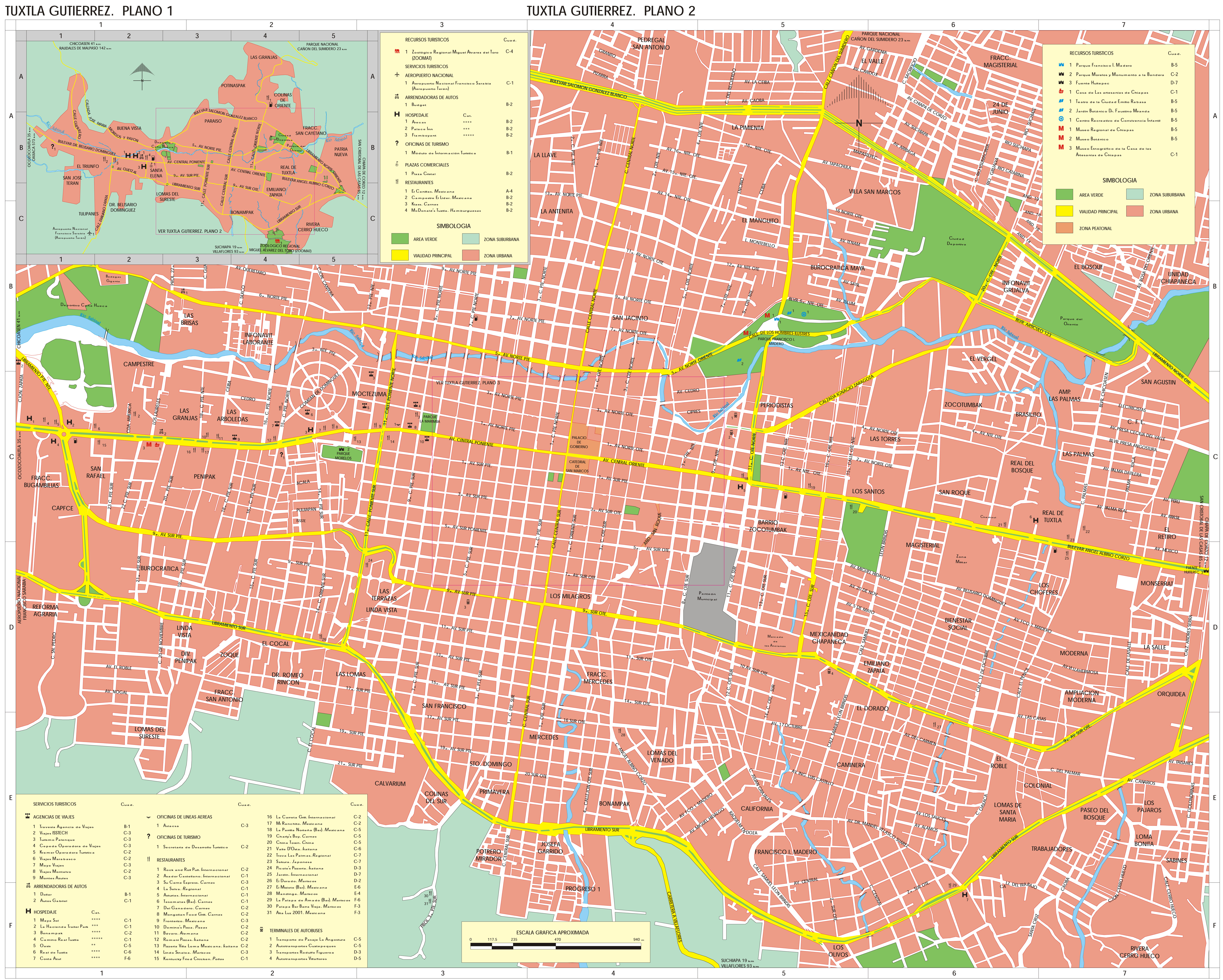 Mapa de Tuxtla Gutiérrez Tamaño completo