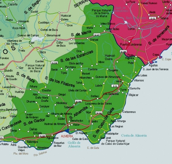 Mapa De La Provincia De Almería Tamaño Completo Gifex