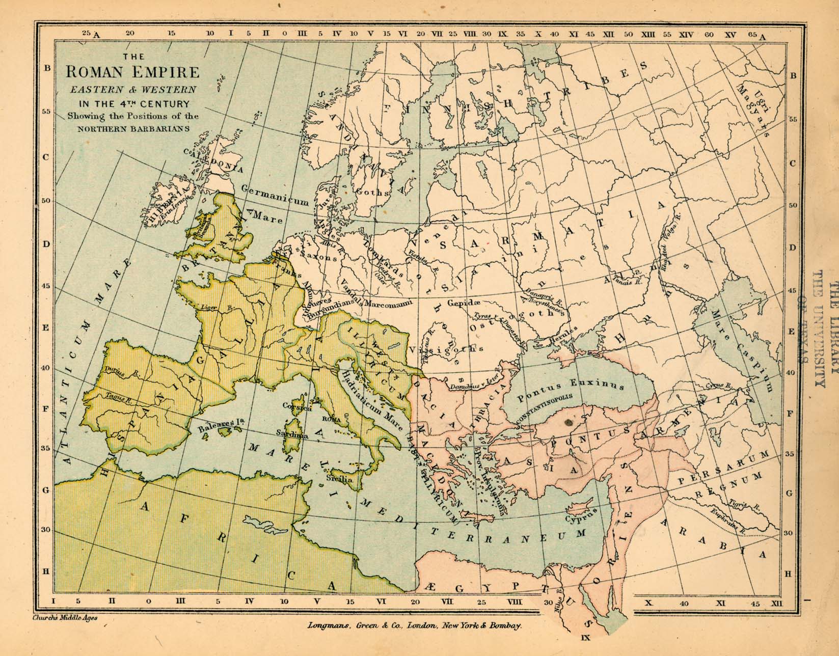 The Roman Empire, Eastern and Western, in the 4th Century Full size