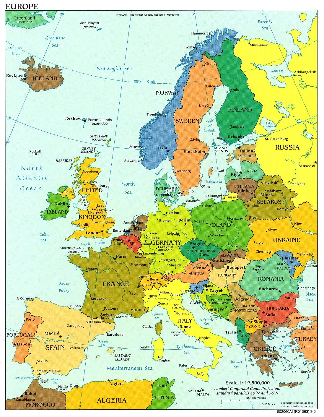 europe political map 2004
