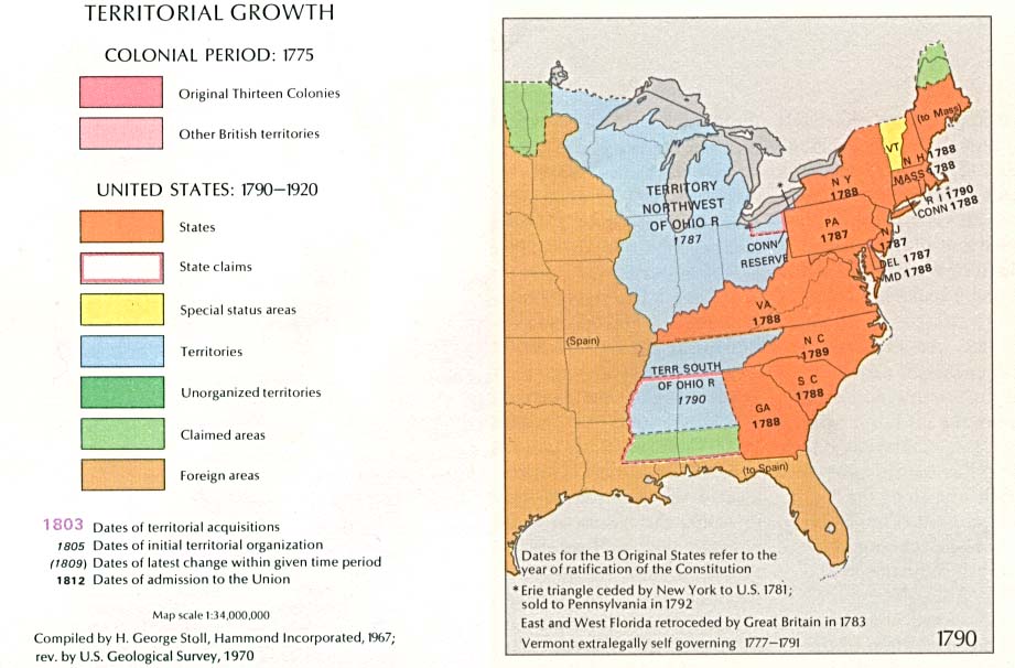United States Territorial Growth - United States Territorial Growth Map 1790 