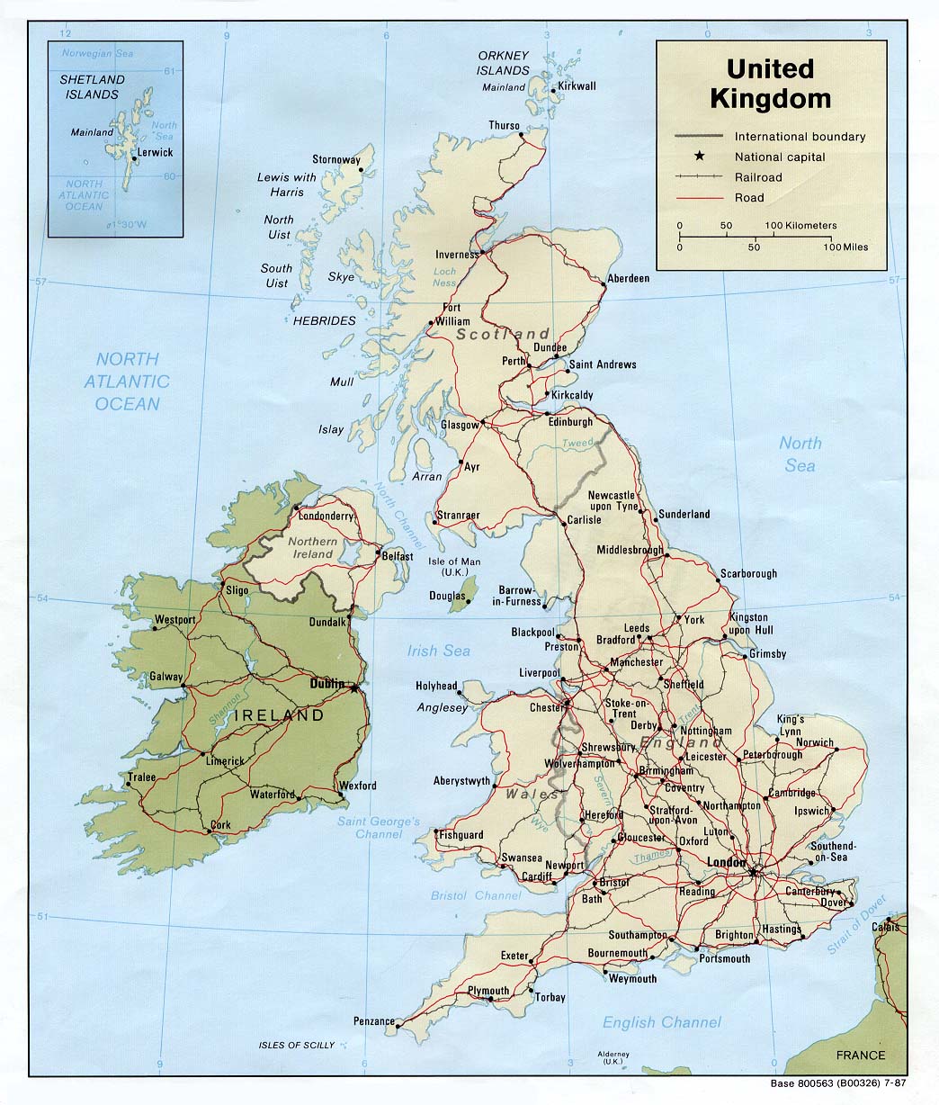 Mapa Político del Reino Unido 1987 - Tamaño completo | Gifex
