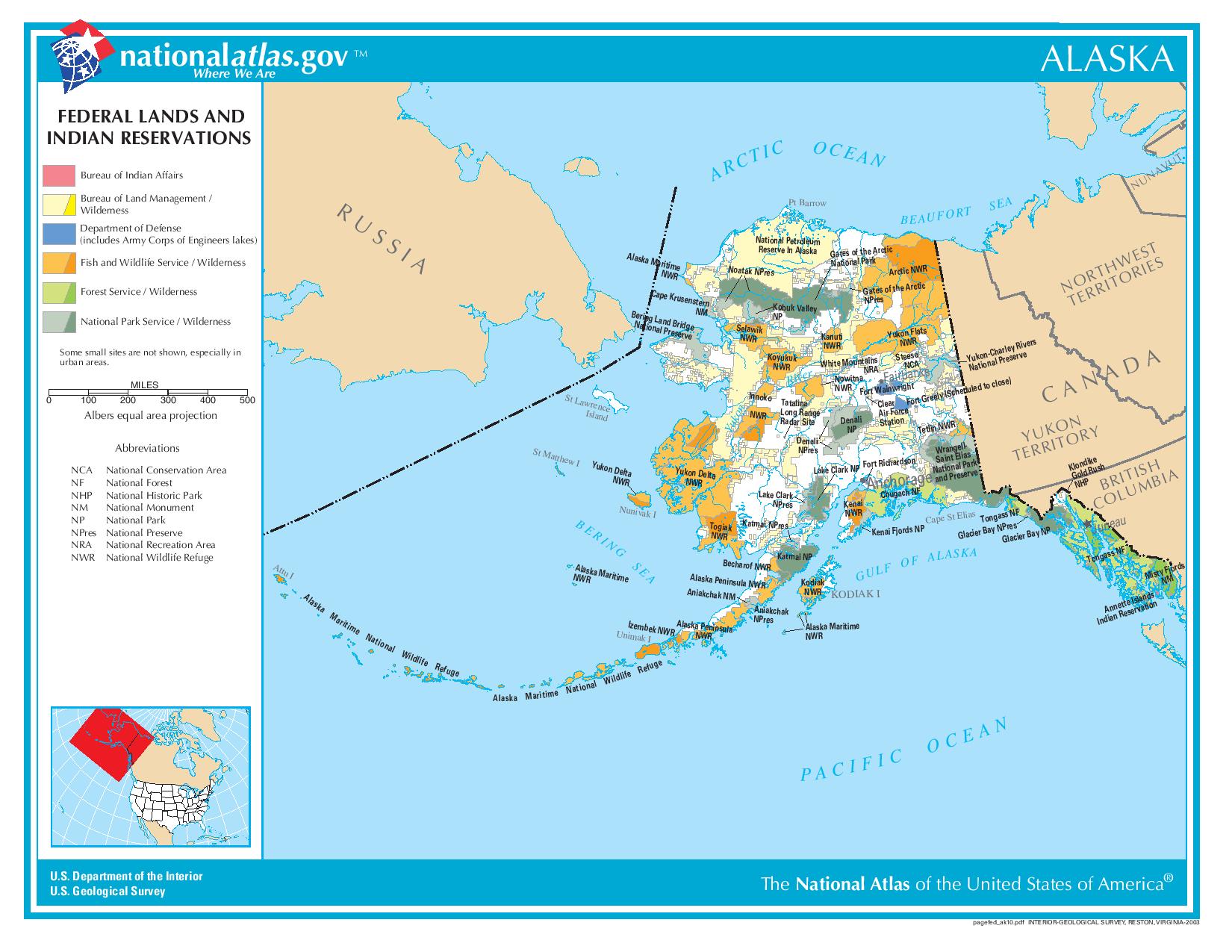 Alaska Federal Lands And Indian Reservations United States Full Size
