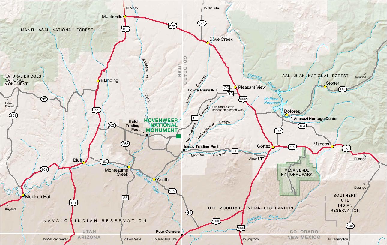Hovenweep National Monument Map Park Map Of Hovenweep National Monument - Full Size | Gifex