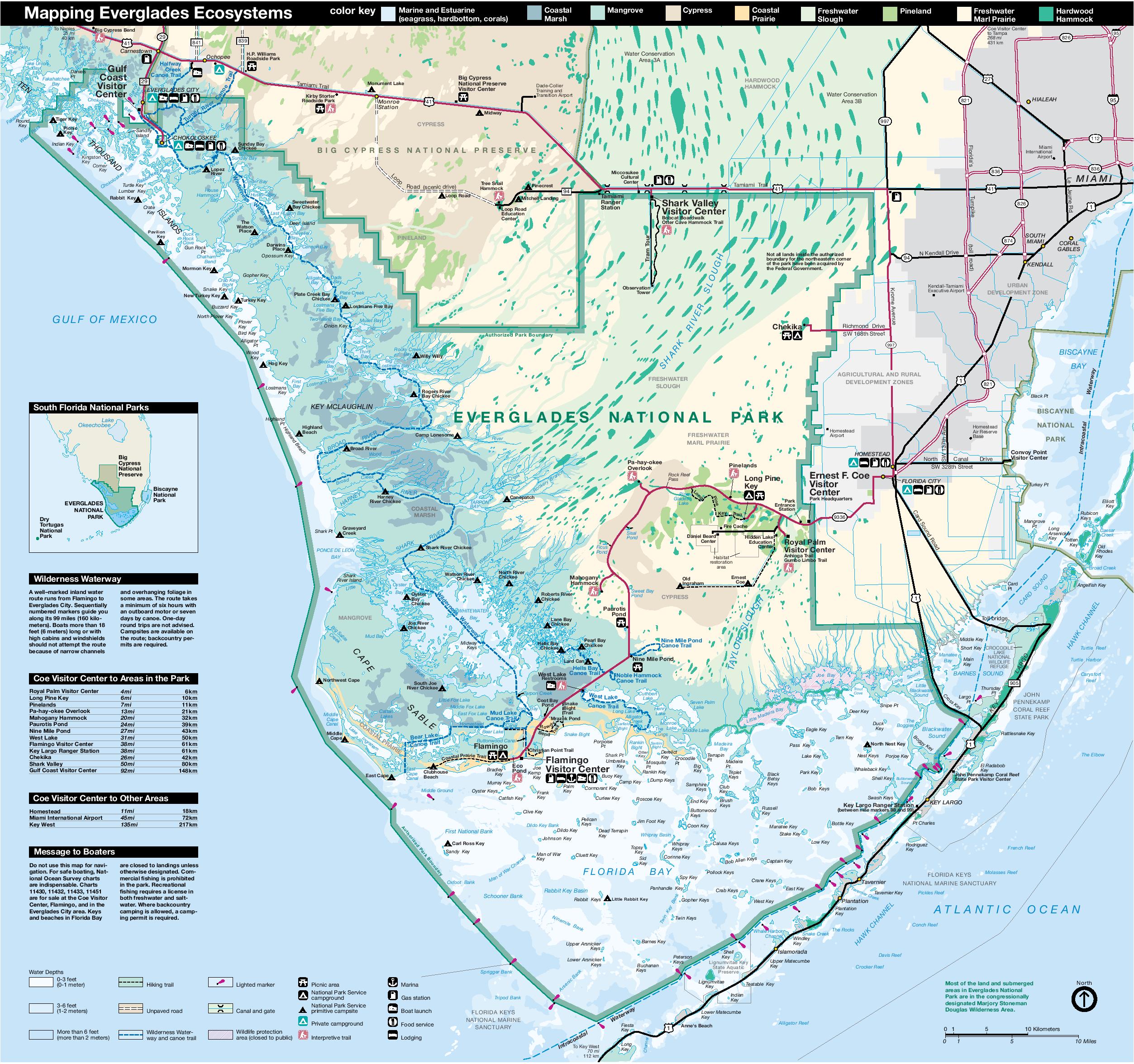 Everglades National Park Map Full size Gifex