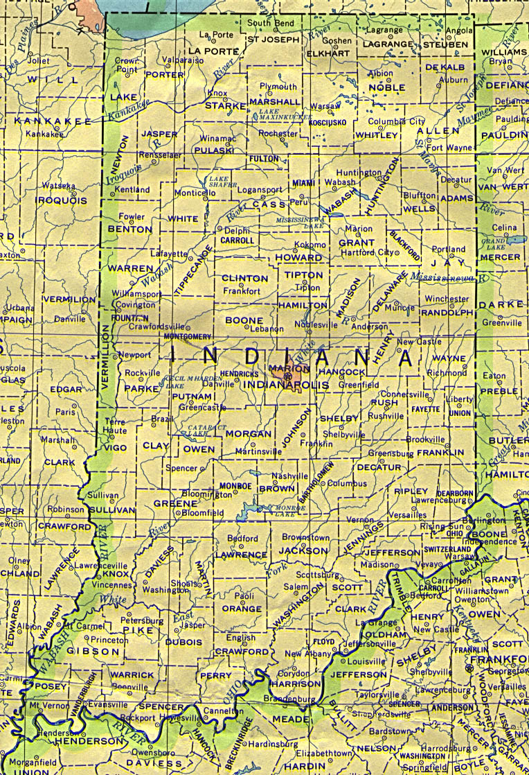 Political Map Of Indiana United States Full Size Gifex