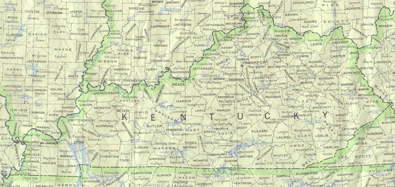 Political Map Of Kentucky United States Full Size Gifex