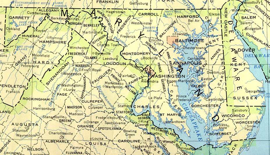 Mapa Político de Maryland - Tamaño completo | Gifex