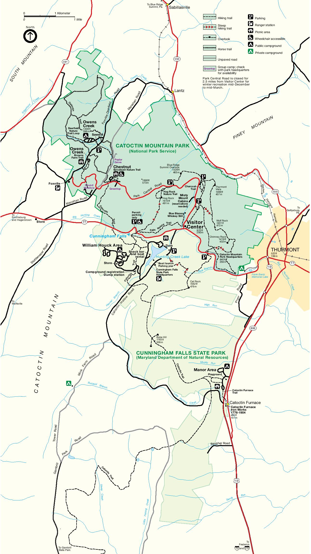 Catoctin Mountain Park Map Catoctin Mountain Park Map - Full Size | Gifex