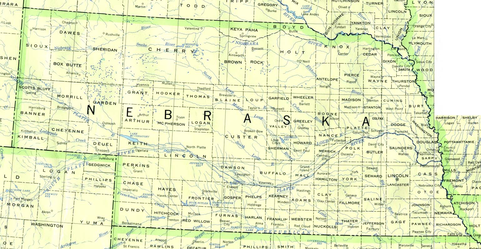 Political Map Of Nebraska United States Full Size Gifex