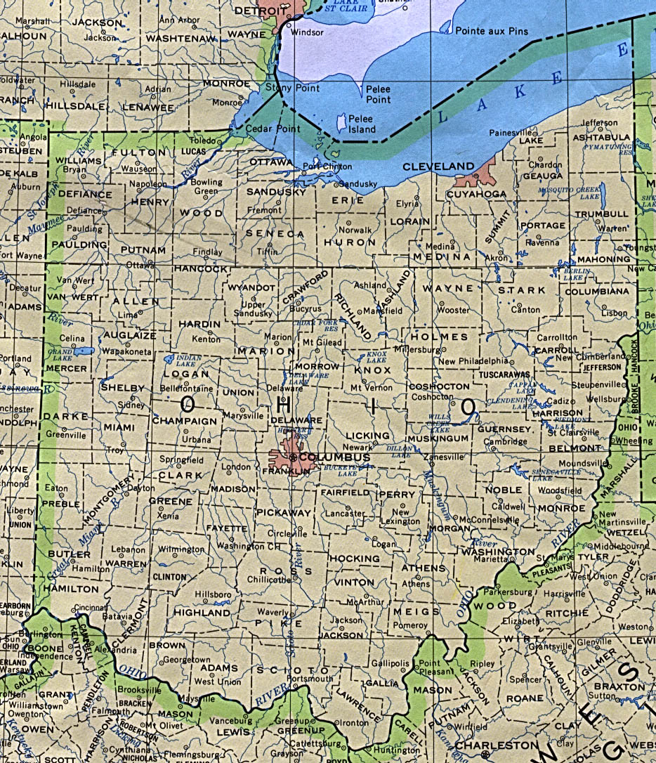 Political Map Of Ohio United States Full Size Gifex
