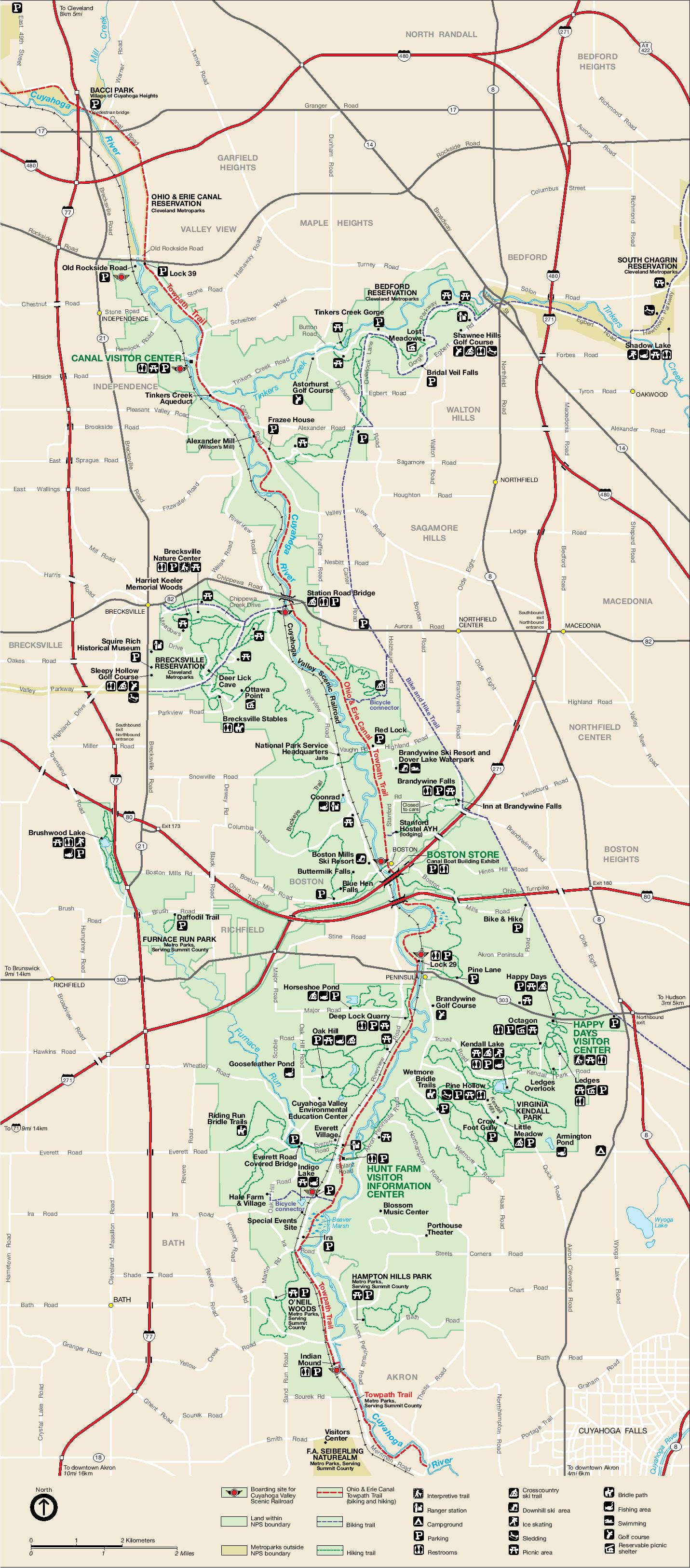 Park Map of Cuyahoga Valley National - Park Map Of Cuyahoga Valley National Recreation Area