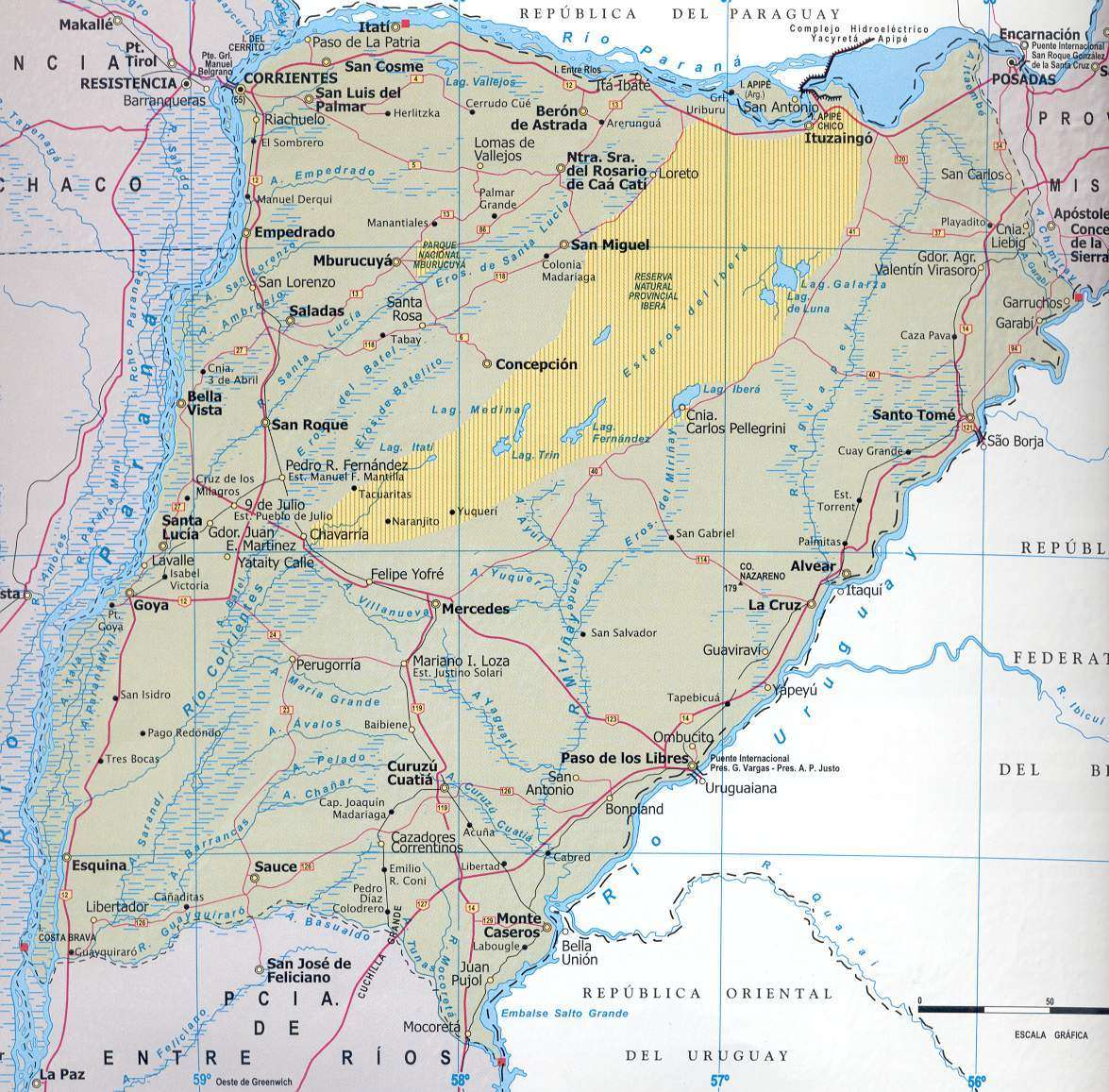 Map Of The Province Of Corrientes Argentina Full Size Ex