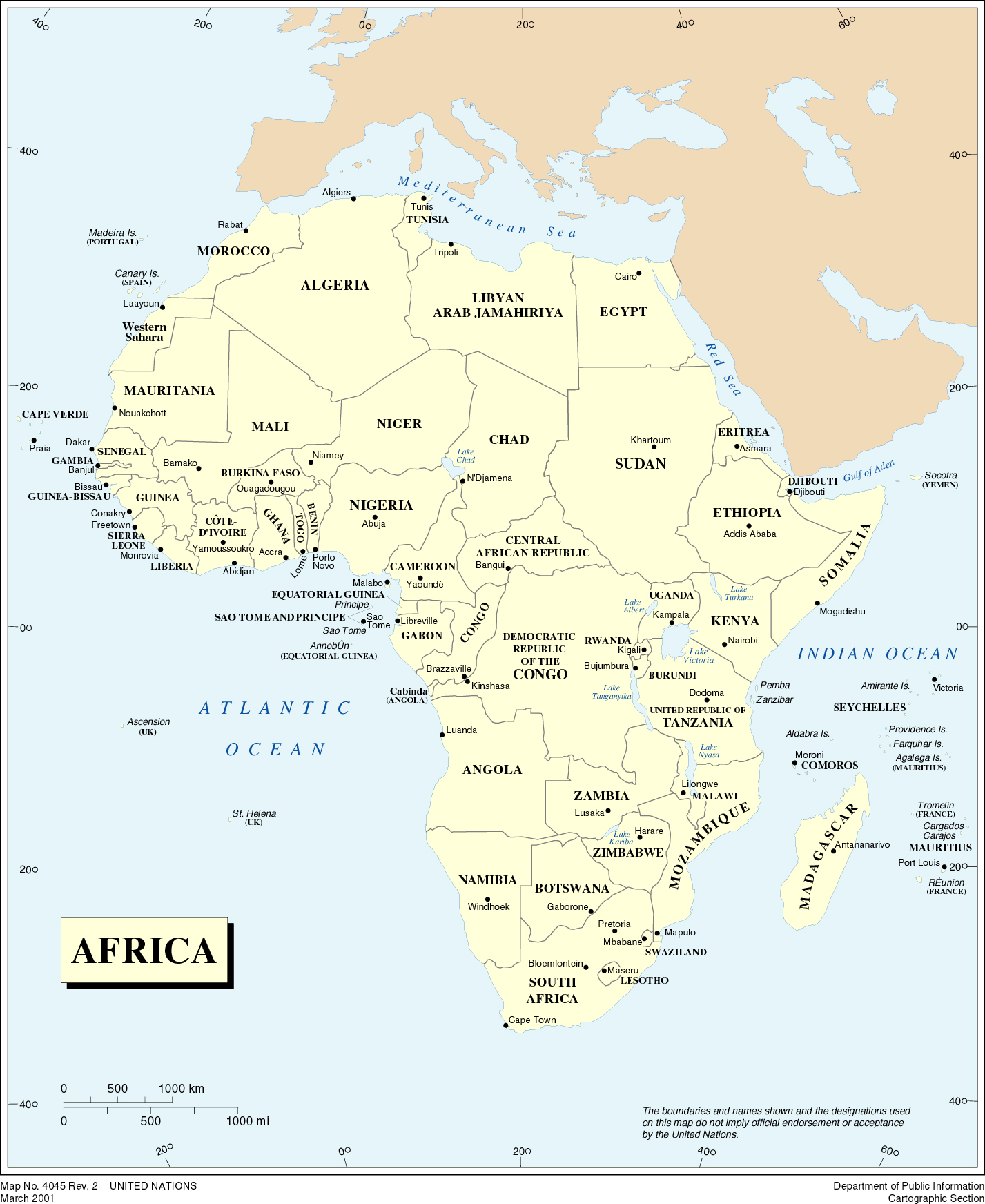 Mapa Politico De África Tamaño Completo Ex 4554