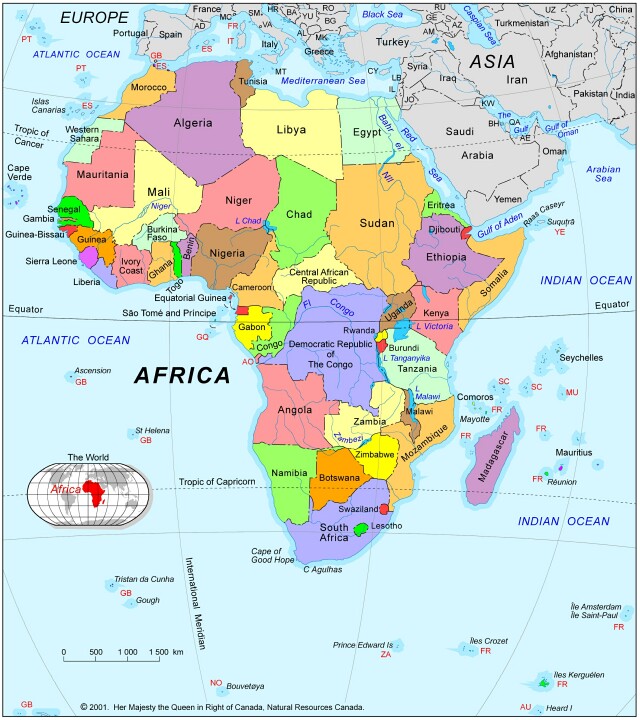 Mapa Politico De África Tamaño Completo Ex 4687