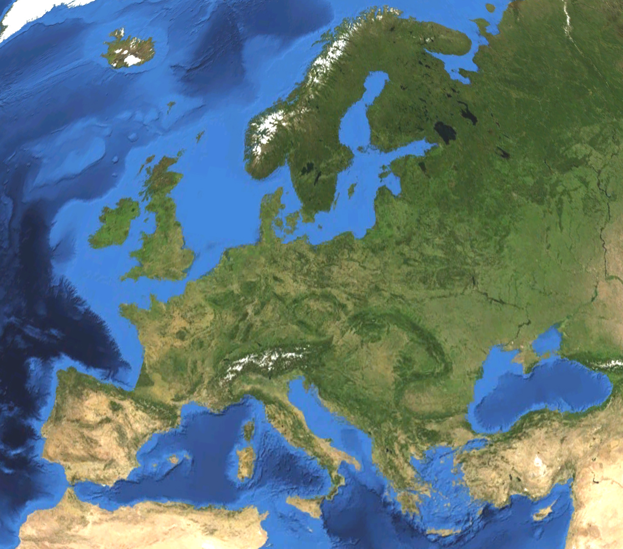 Mapa satelital de Europa - Tamaño completo | Gifex