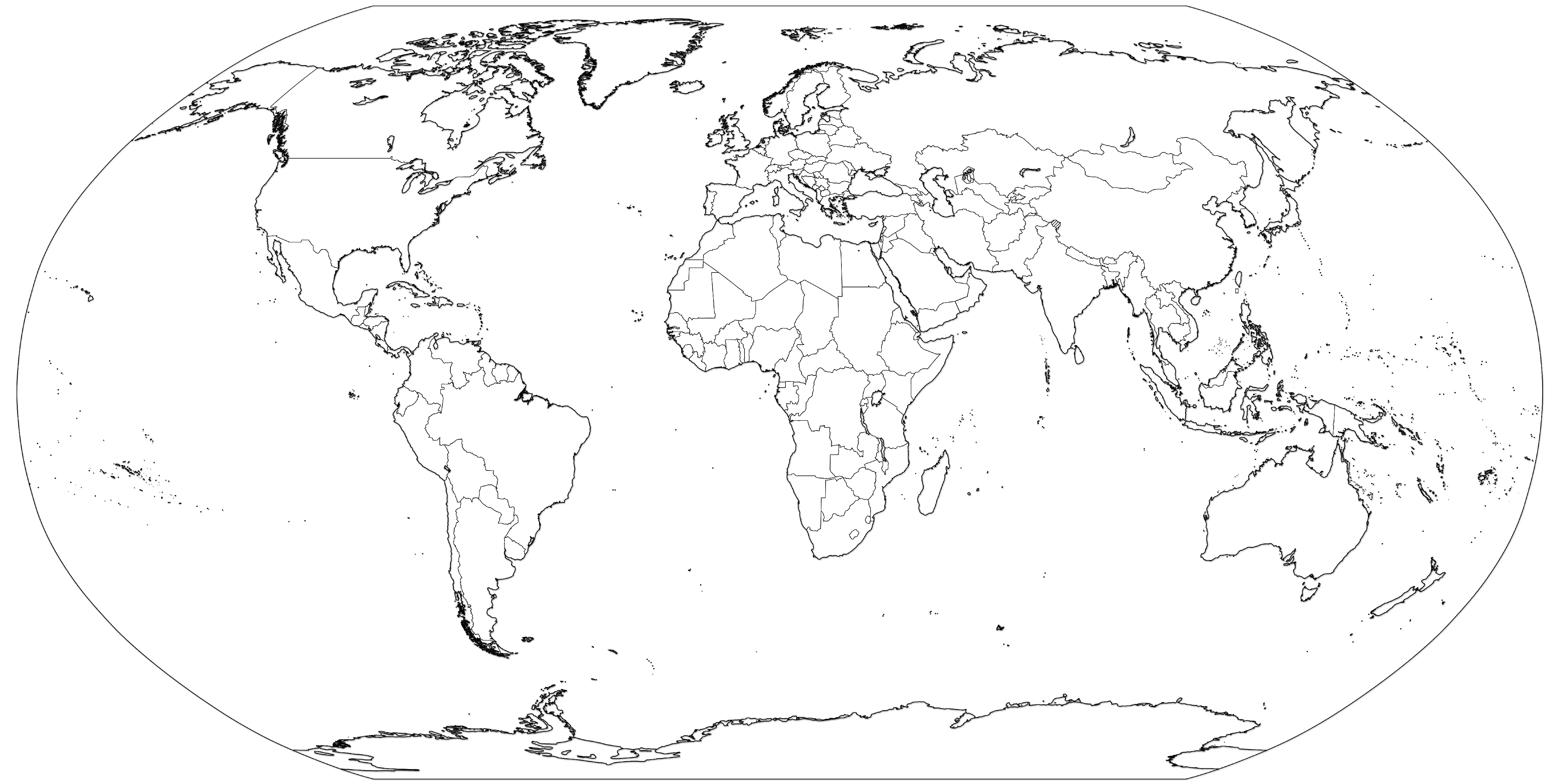 Blank World Outline Map ~ AFP CV