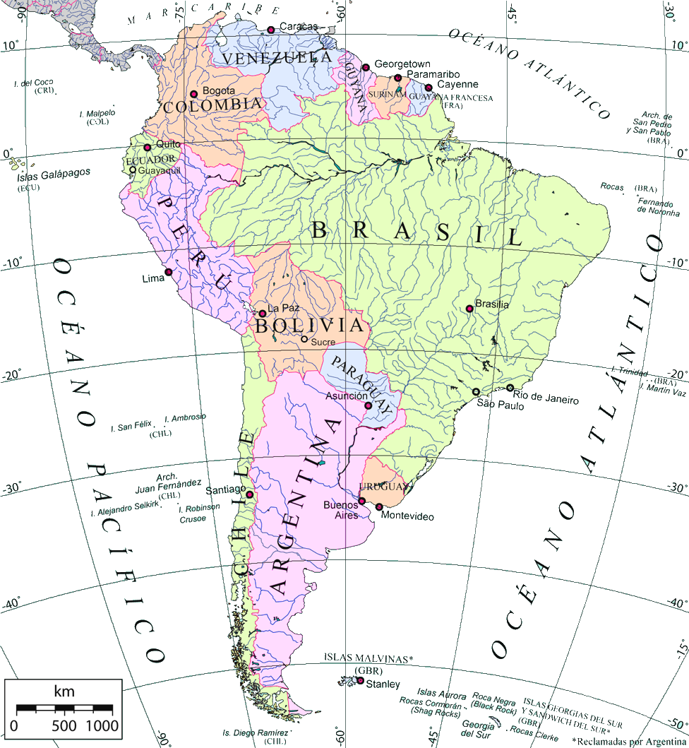 Mapa De América Del Sur En Español Tamaño Completo