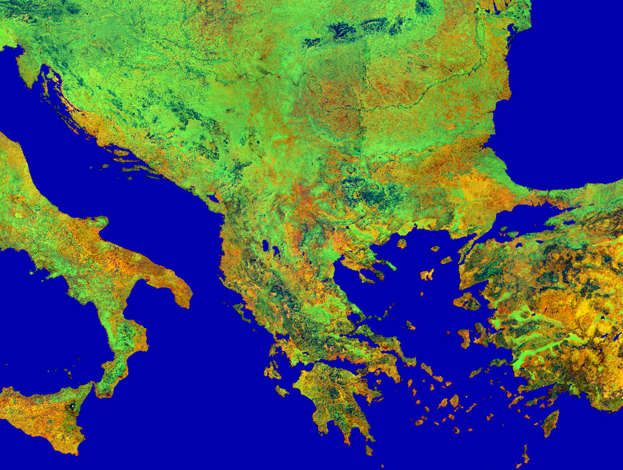 Satellite view of the Balkans - Full size | Gifex