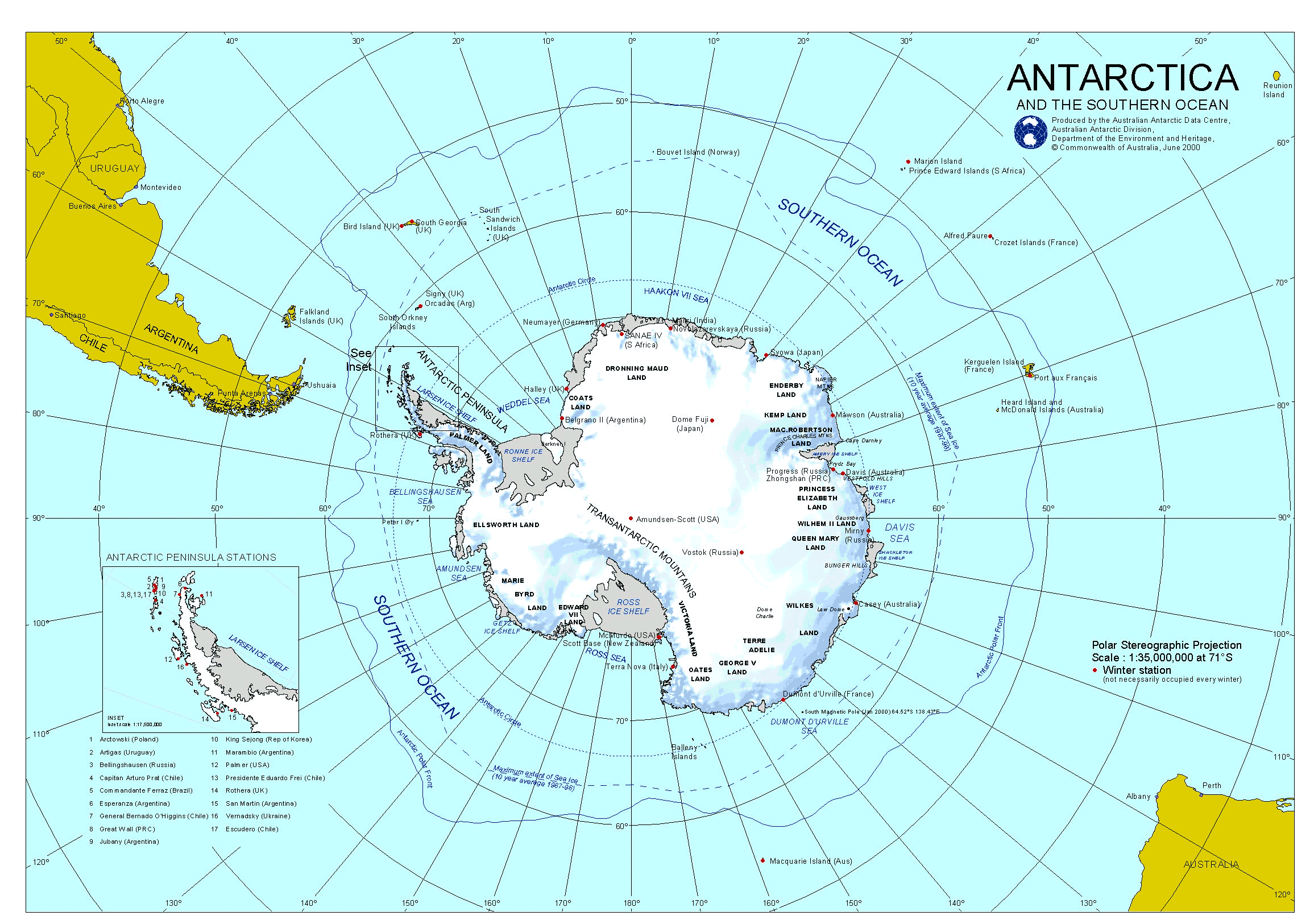 Antarctica physical map - Full size | Gifex