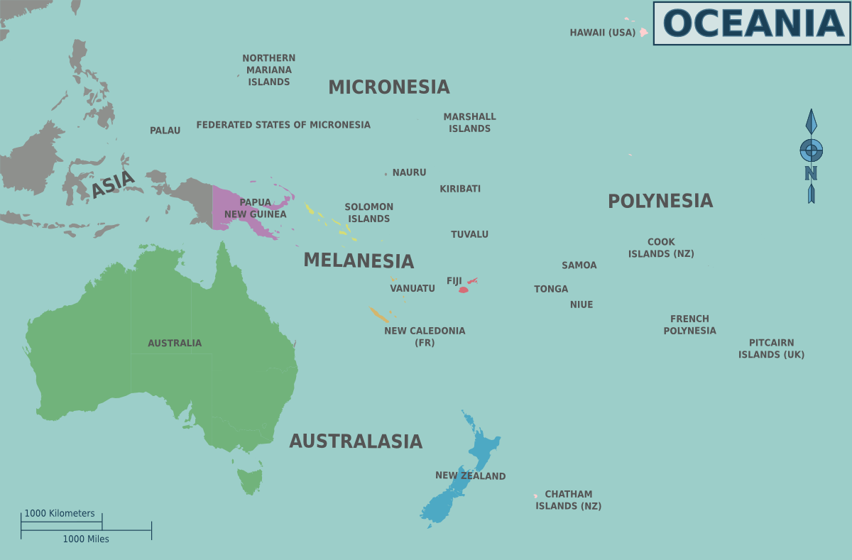Mapa Politico de Oceanía - Tamaño completo | Gifex