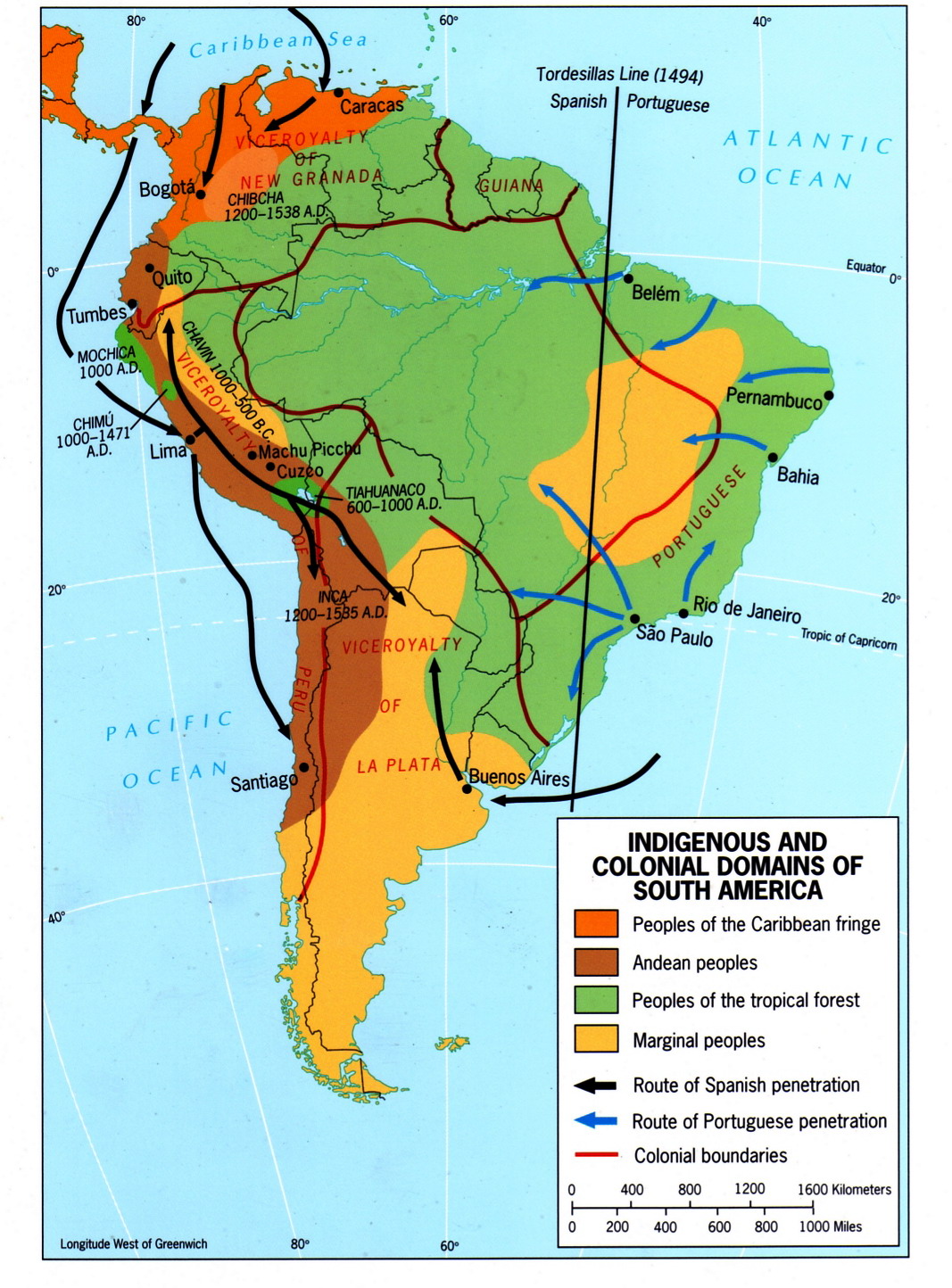 Indigenous and colonial domains - Indigenous And Colonial Domains In South America