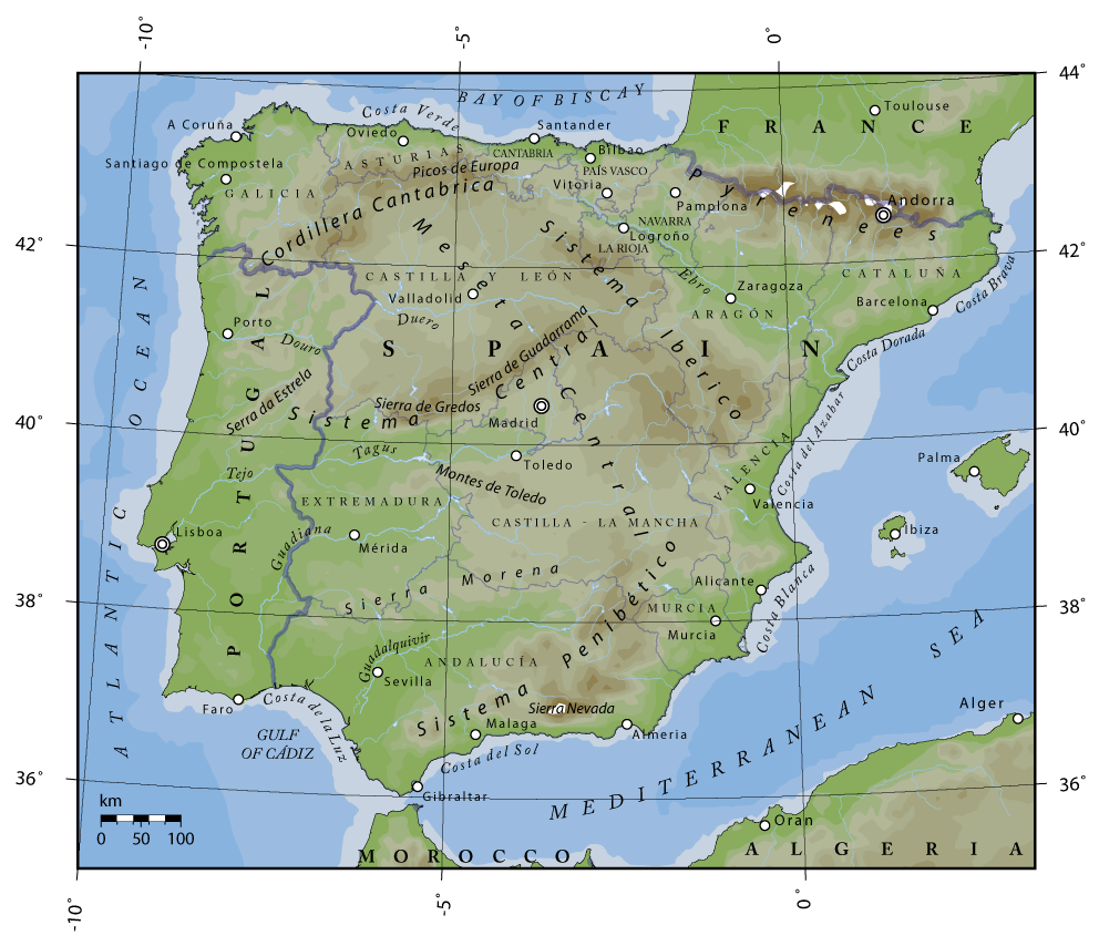 Mapa Topográfico De España Tamaño Completo Ex