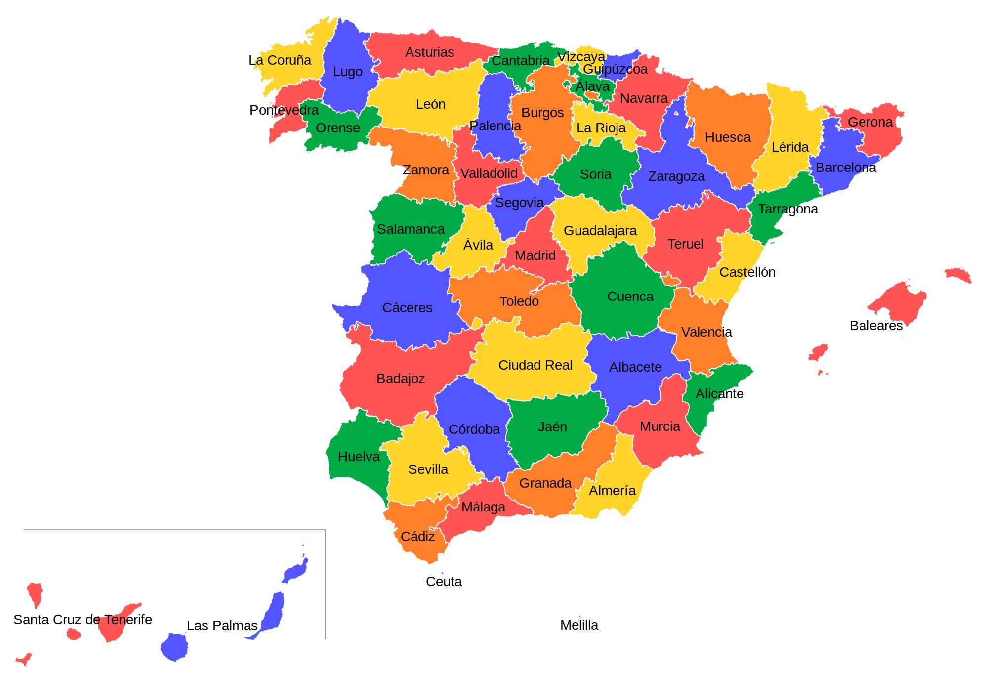 Provincias de España - Tamaño completo | Gifex
